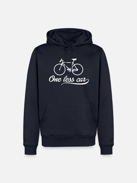 One Less Car - Männer Premium Bio Hoodie - Navy