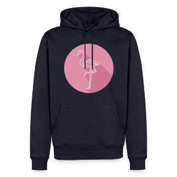 flamant - Sweat à capuche Premium bio Homme - bleu marine - Devant - Nico (187cm)
