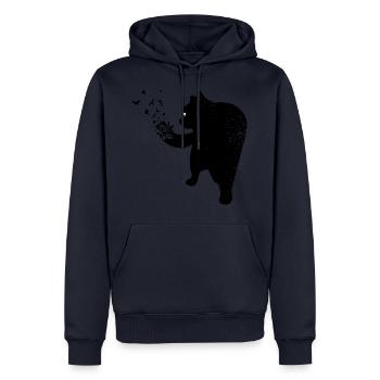 Rabenschwarze katze - Männer Premium Bio Hoodie - Navy - Vorne - Nico (187cm)