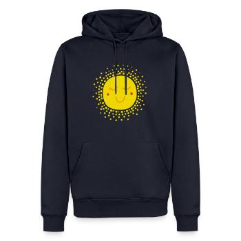 Fröhliches Sonnenmotiv Sommer Sonne Geschenk - Männer Premium Bio Hoodie - Navy - Vorne - Nico (187cm)