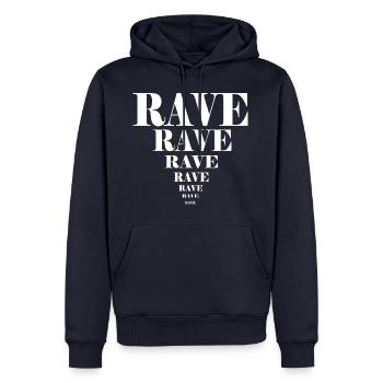 rave rave - Sweat à capuche Premium bio Homme - bleu marine - Devant - Nico (187cm)