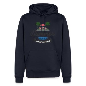 Summer Vacation Time - Männer Premium Bio Hoodie - Navy - Vorne - Nico (187cm)