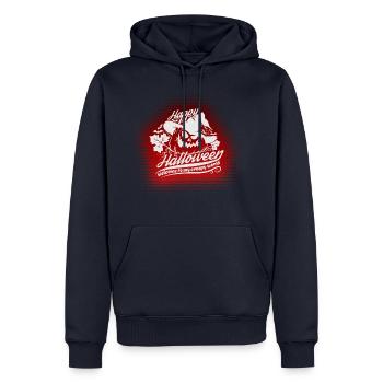 Citation de bonne fête de la citrouille Halloween Bienvenue - Sweat à capuche Premium bio Homme - bleu marine - Devant - Nico (187cm)