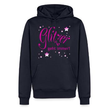 Glitzer geht immer - Männer Premium Bio Hoodie - Navy - Vorne - Nico (187cm)