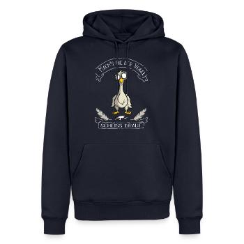 Mach`s wie der Vogel - Scheiss drauf - Männer Premium Bio Hoodie - Navy - Vorne - Nico (187cm)