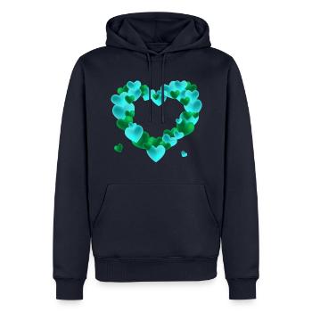 Cœur de cœur - Sweat à capuche Premium bio Homme - bleu marine - Devant - Nico (187cm)