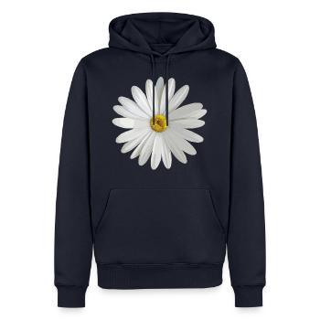 Marguerites - Sweat à capuche Premium bio Homme - bleu marine - Devant - Nico (187cm)