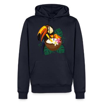 Tukan - Männer Premium Bio Hoodie - Navy - Vorne - Nico (187cm)