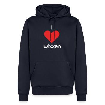 I LOVE WIXXEN - Männer Premium Bio Hoodie - Navy - Vorne - Nico (187cm)
