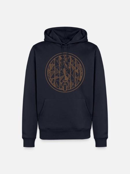 Bierfass geometrisch Geschenk Bier - Männer Premium Bio Hoodie - Navy