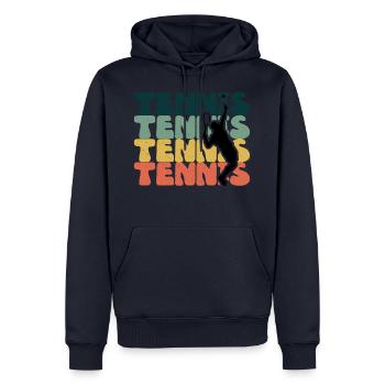 Tennis Tennisspieler Tennisplatz - Männer Premium Bio Hoodie - Navy - Vorne - Nico (187cm)