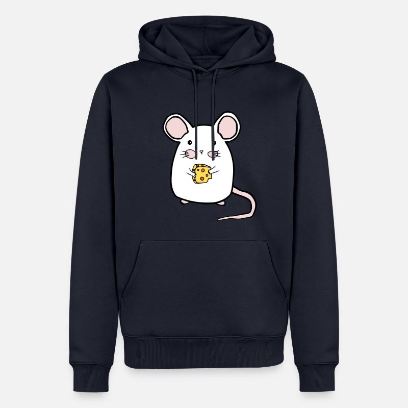 Maus mit Käse /Mäuschen - Männer Premium Bio Hoodie - Navy