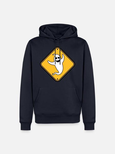 danger caution warning note danger shield vorsi - Men’s Premium Organic Hoodie - navy