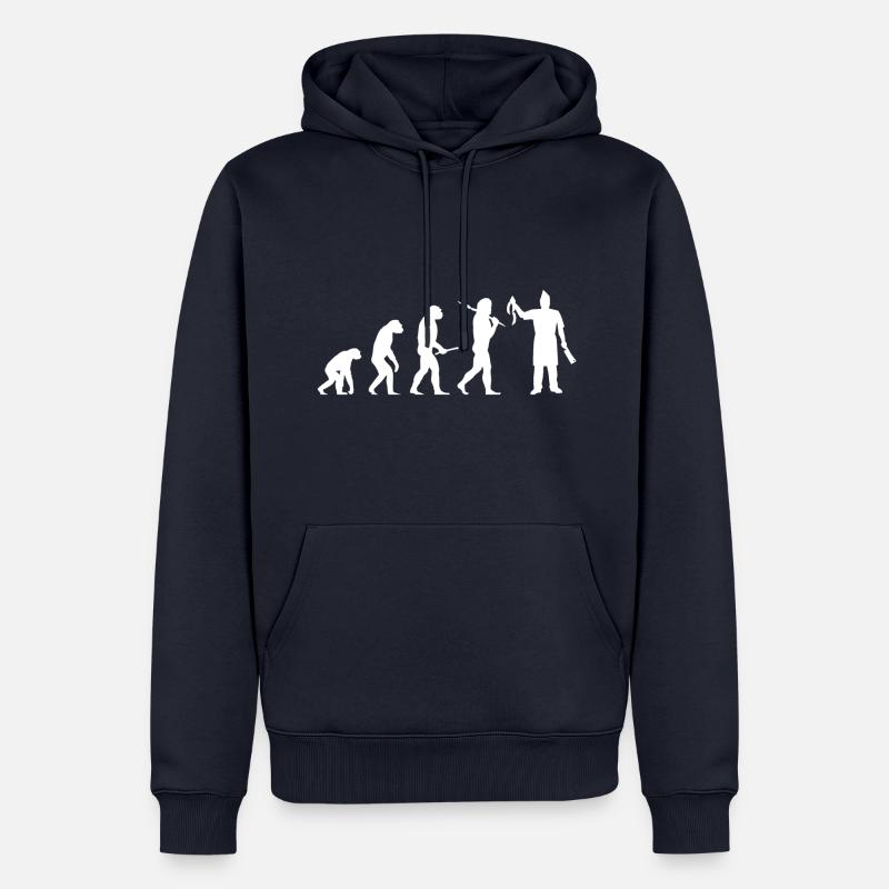 boucher - Sweat à capuche Premium bio Homme - bleu marine
