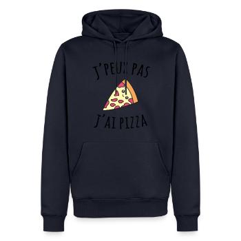 I can not have pizza - Men’s Premium Organic Hoodie - navy - Front - Nico (187cm)