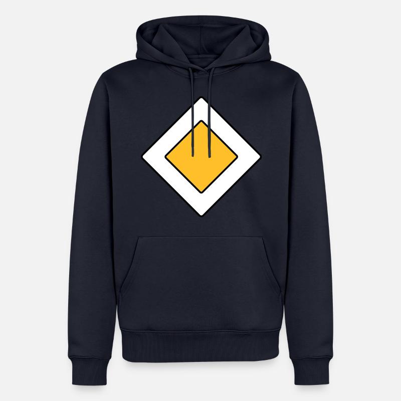 Vorfahrtsschild - Männer Premium Bio Hoodie - Navy