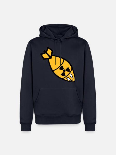 face atomic bomb radioactive bombard - Men’s Premium Organic Hoodie - navy