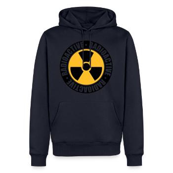 rund schwarz stempel gefahr achtung warnung vorsic - Männer Premium Bio Hoodie - Navy - Vorne - Nico (187cm)