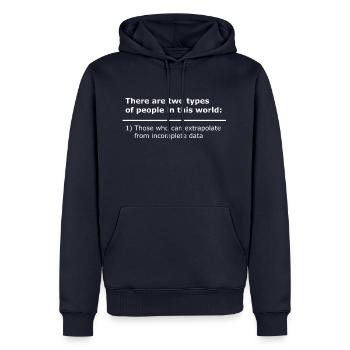 peope extrapolate incomplete data - Men’s Premium Organic Hoodie - navy - Front - Nico (187cm)