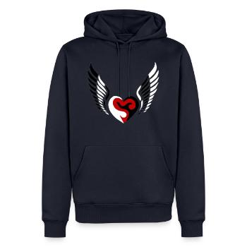 Wings Heart Black White - Men’s Premium Organic Hoodie - navy - Front - Nico (187cm)