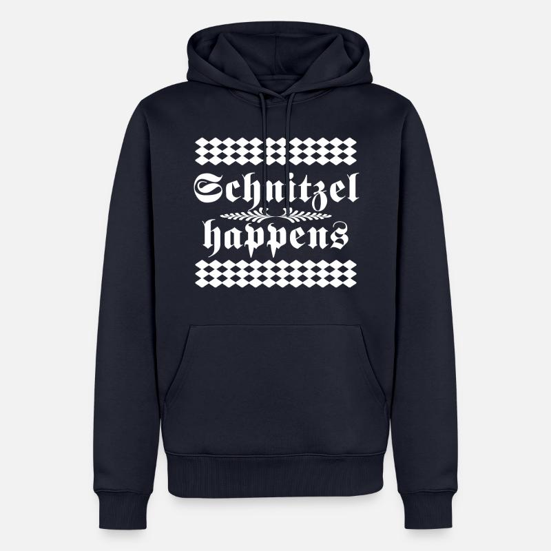 Schnitzel arrive - Sweat à capuche Premium bio Homme - bleu marine
