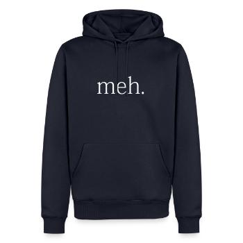 meh - Men’s Premium Organic Hoodie - navy - Front - Nico (187cm)
