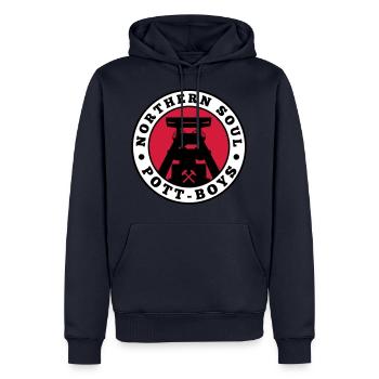 Pott-Lord - Männer Premium Bio Hoodie - Navy - Vorne - Nico (187cm)
