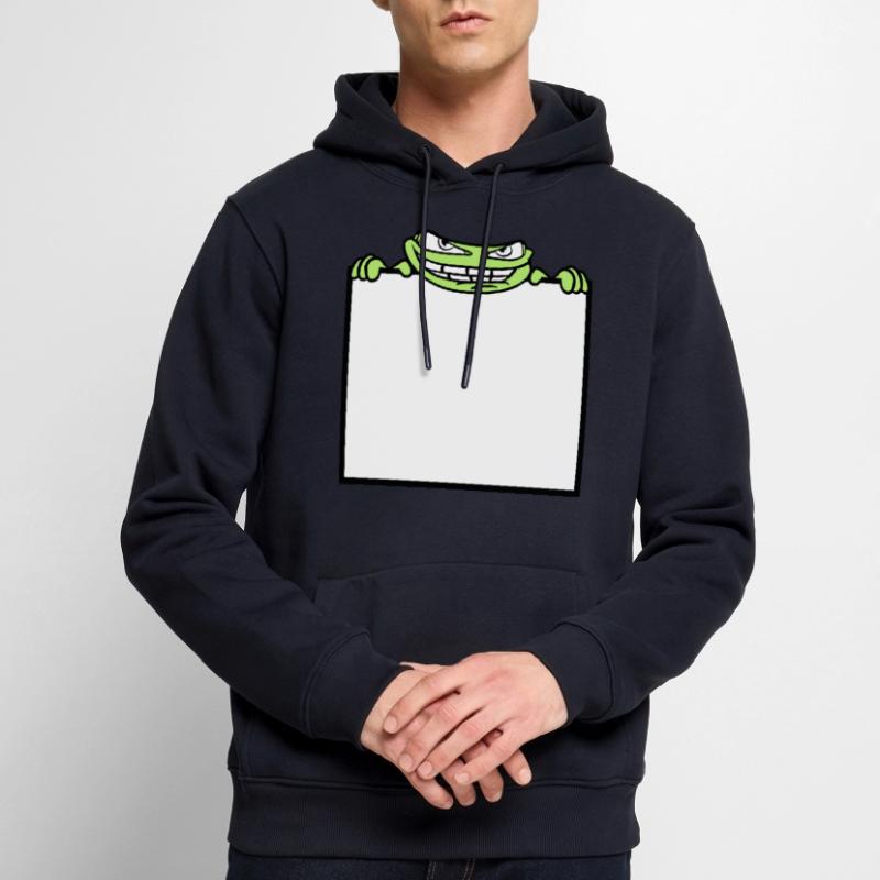 frog shield hide frame text write mau Men’s Premium Organic Hoodie
