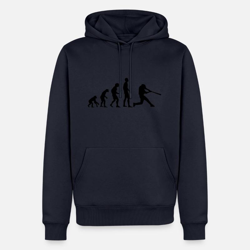 Baseball Evolution Shirt schwarz - Männer Premium Bio Hoodie - Navy