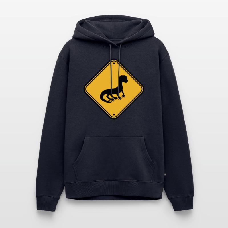 warning caution caution note shield silhouette Men’s Premium Organic Hoodie