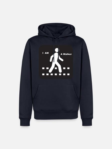 I Am A Walker weisse Schrift - Männer Premium Bio Hoodie - Navy