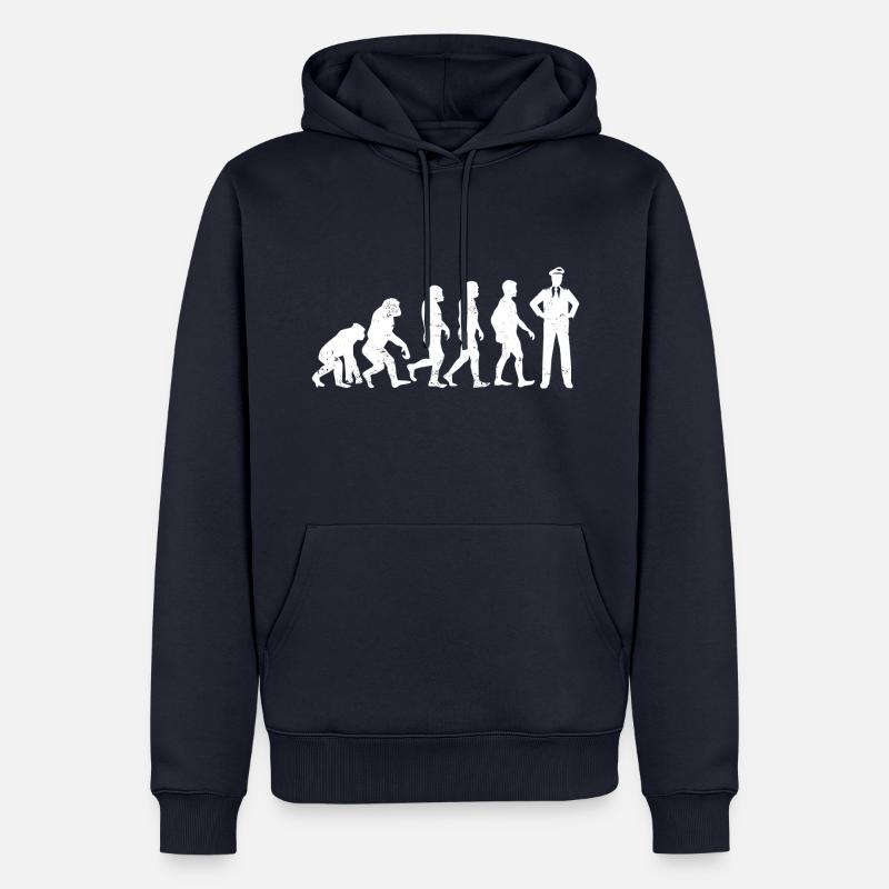 Evolution Pilot Airplane - Männer Premium Bio Hoodie - Navy
