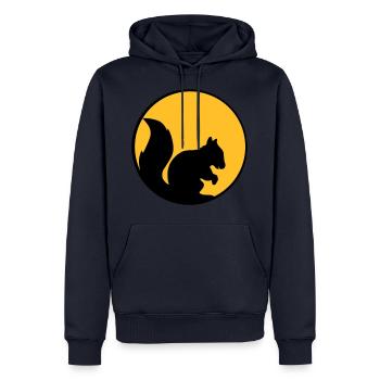 moon night sun circle round logo silhouette black - Men’s Premium Organic Hoodie - navy - Front - Nico (187cm)