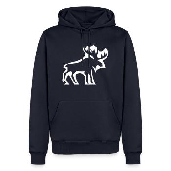 élan - Sweat à capuche Premium bio Homme - bleu marine - Devant - Nico (187cm)