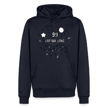 99 Luftballons auf ihrem Weg zum Horizont - Männer Premium Bio Hoodie - Navy - Vorne - Nico (187cm)