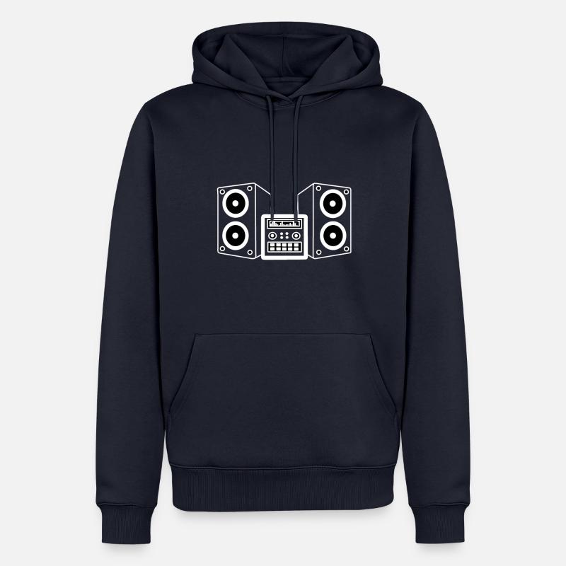système de musique - Sweat à capuche Premium bio Homme - bleu marine