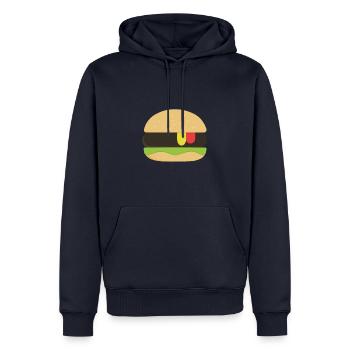 Burger - Men’s Premium Organic Hoodie - navy - Front - Nico (187cm)