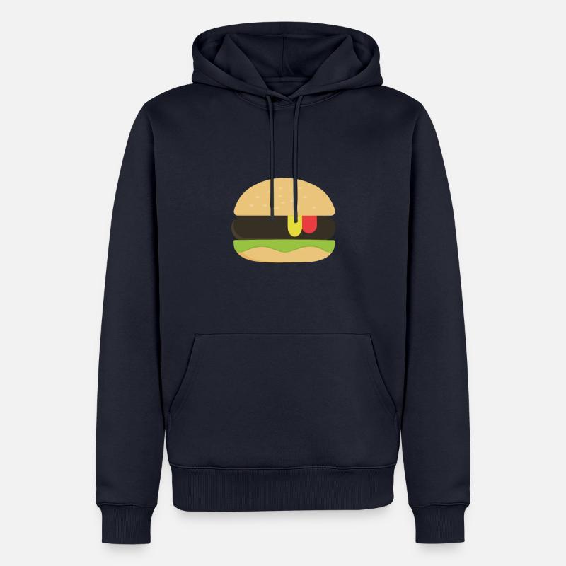 Burger - Sweat à capuche Premium bio Homme - bleu marine