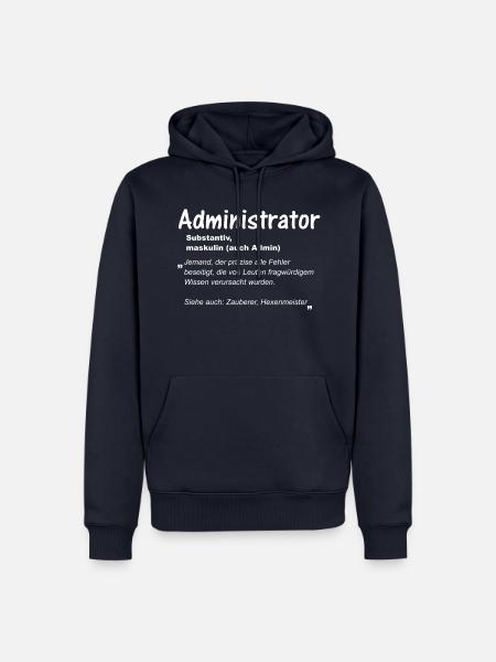 Admininstrator Bedeutung (auch Admin) - Männer Premium Bio Hoodie - Navy