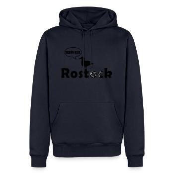 Kackende Möwe in Rostock Geschenk und Souvenir - Männer Premium Bio Hoodie - Navy - Vorne - Nico (187cm)
