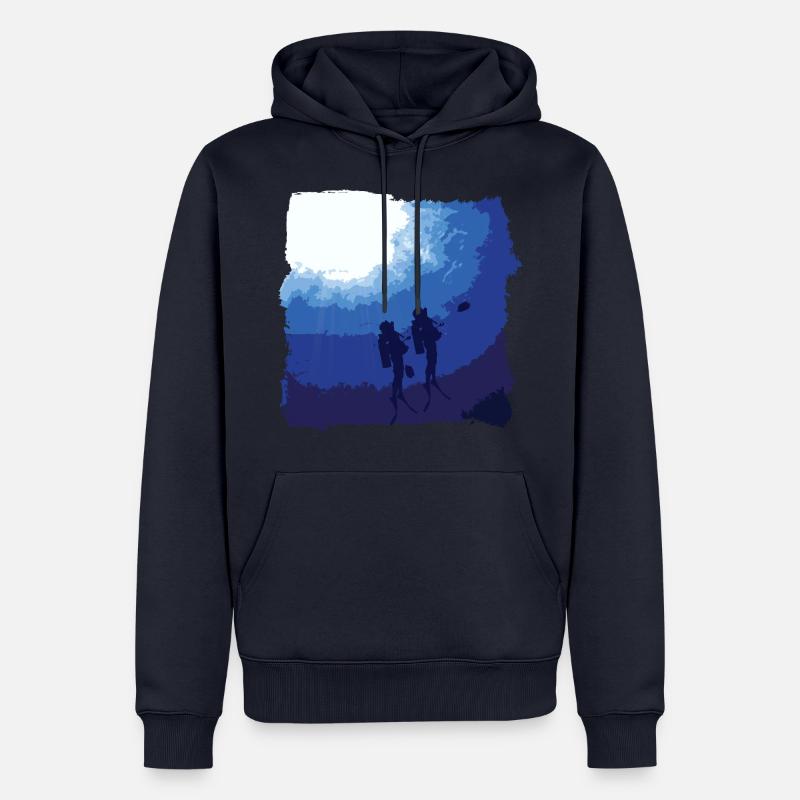 Plongeurs Plongée Sous l’eau Cadeau - Sweat à capuche Premium bio Homme - bleu marine