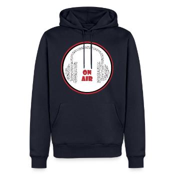 Musik Kopfhörer Aufnahme Hören Sprechen On Air - Männer Premium Bio Hoodie - Navy - Vorne - Nico (187cm)