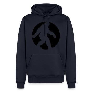 kreis rund logo gehender laufender seitlich bigfoo - Männer Premium Bio Hoodie - Navy - Vorne - Nico (187cm)