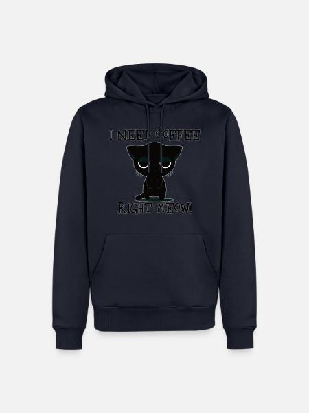 Cat wants coffee | Cat & Coffee - Männer Premium Bio Hoodie - Navy
