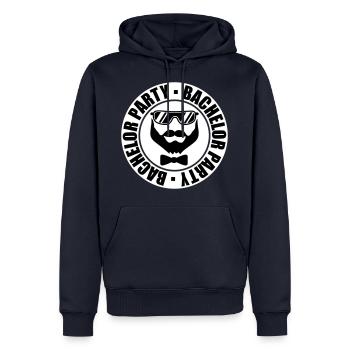 bachelor party stamp circle ring team bache - Men’s Premium Organic Hoodie - navy - Front - Nico (187cm)
