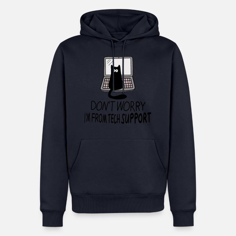 Tech Support Katze - Männer Premium Bio Hoodie - Navy