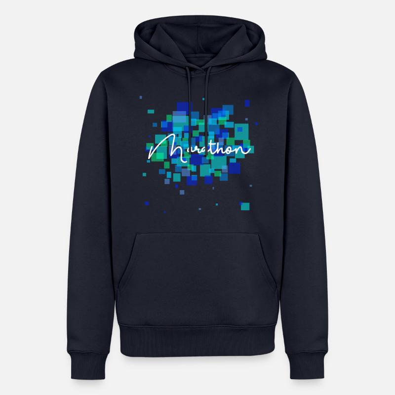 Marathon (bleu) - Sweat à capuche Premium bio Homme - bleu marine