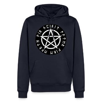 Pentagram - Men’s Premium Organic Hoodie - navy - Front - Nico (187cm)