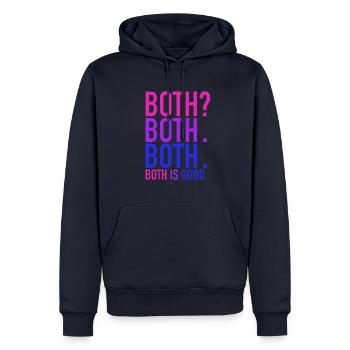 Bisexuel LGBT deux fierté gaie CSD amour amour - Sweat à capuche Premium bio Homme - bleu marine - Devant - Nico (187cm)
