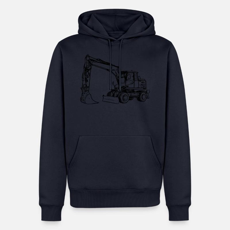 Bagger Radbagger Schaufelbagger schwarz - Männer Premium Bio Hoodie - Navy